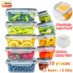2026 New Clear Kitchen Food Storage Container Set Microwave Safe Multifunctional Plastic Lunch Box with Lid Airtight Leakproof
