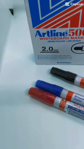 Artline 500A Whiteboard Marker – Refillable Chisel Tip | Bold Ink | Black Blue Red | School Office Home