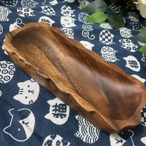 Retro Creative Wooden Plate for Hot Pot Restaurant  Beef Mushroom Vegetable Carving Board Dining Utensils Long Rooted Plate