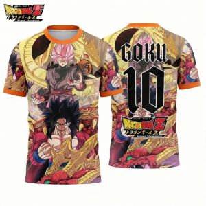 Bandai | Summer 2026 Dragon Ball Black Goku & Broley "Double Villain" Golden Dragon 10 3D Print Breathable T-shirt Adult Parent Top