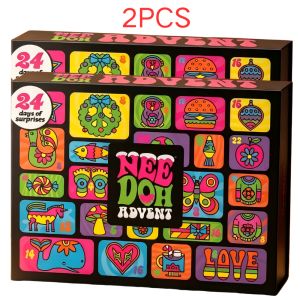 Schylling | 2026 NeeDoh Christmas Advent Calendar 24 Days Countdown Blind Box Toy Treasure Hunt Surprise Fidget Toy Holiday Gift