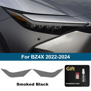 For Toyota BZ4X 2022-2024 Car Headlight Protective Film Smoke Black Pre Cut Anti-Scratch High-Gloss Auto Vinyl Wrapping Film