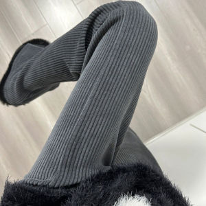 High Waist Wide Leg Pants Womens Autumn Winter Corduroy Floor Length Super Long Version Micro Flared Trousers for Tall Women