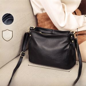 Casual Bucket Bag Womens Crossbody Soft Leather Handbag Fashionable Versatile Single Shoulder Bag for Young Women