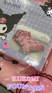 Fountain ชุดผ้าปูที่นอน คุโรมิ Kuromi FTC153 สีชมพู #ฟาวน์เทน ซานริโอ Sanrio