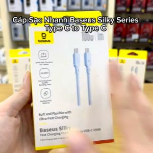 Cáp Sạc Siêu Nhanh TypeC ra TypeC 100w Baseus Silky Cho Ip 15 16 SamSun LapTop Tablet Huawei Xiaomi Truyền Data 480Mbps