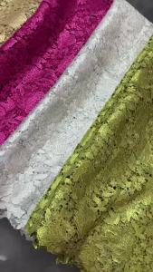 2026 High Quality African Guipure Cord Lace Fabric Nigerian Stones Water Soluble Lace Fabric For Sewing Women Dress 5Yard M430-1