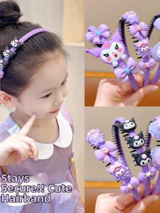 WAMEN | Purple Bow Headband for Girls with Anti-slip Teeth