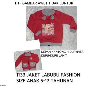 Jaket Anak Labubu Jaket Anak Perempuan Labubu Pita Kantong Depan 1133