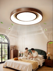 HUIPU | Retro Style Walnut Colored Ceiling Light Fan Quiet