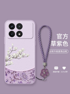 Redmi K70 Womens Phone Case Vintage Style Liquid Silicone Protective Cover Full Lens Protection Anti-Fall Pocket Magnolia