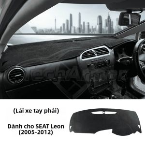 Tấm Lót Bảng Điều Khiển Ô Tô Bằng Vải Flannel Cho Seat Leon 2005-2012 Chống Tia UV Chống Nắng Chống Trơn Trượt Phụ Kiện Nội Thất Ô Tô