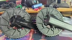 GOLDIX Road Bike CNC Shifting Dual Chainring 8100/9100 Four-Bolt Crankset with 110BCD Positive-Negative Tooth Chainrings