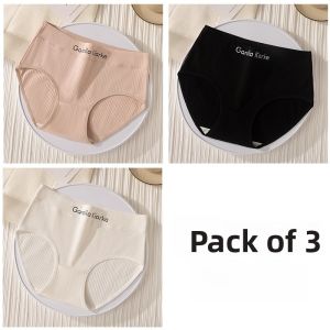 Miiow | Pure Cotton Womens Underwear Triangle Shorts Breathable Antibacterial Mid-Waist Seamless Sporty Solid Color New Model MiiOW