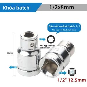 Bộ Chuyển Đổi Đầu Nối Ổ Cắm Tác Động 1/2 Đến 1/4 Với Cờ Lê Nhanh 3/8 Square Nut Cho Dụng Cụ Cầm Tay Thép Crom-Vanadi