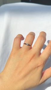 Cincin solitaire emas asli kadar 70 16k permata 1 diamond look ringan classic