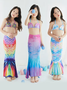 Mermaid Tail Childrens Swimming Suit Set Princess Skirt Swimwear Girls Fish Tail Baby Clothes Bikini Style Kids Swimming Costume
