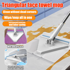 Lazy Person's Cleaning Tool: Hand-Free Dusting Towel & Triangle Face Mop