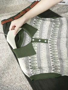 DANTING | Polo Neck Stripe Knitted Shirt Wide Leg Pants Leisure Suite