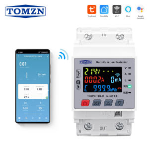 TOMZN TOMPD-100LW AC85-300V 100A WIFI Smart Multifunctional Protector TUYA Smartlife NTC Temp Measurement Protection Leakage