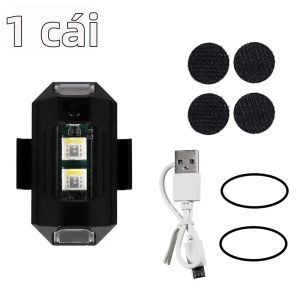BLALION Mini USB LED Đèn Xe Máy Máy Bay Không Người Lái Nhấp Nháy 7 Màu Chống Va Chạm Đêm Nhấp Nháy Tín Hiệu Cảnh Báo Xe Đạp Máy Bay Đèn Tín Hiệu