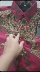 Kemeja Batik Pria Lengan Panjang Lafis Furing Motif Mahesa Merah Kualitas Premium konveksi Sendiri bisa grosir maupun ecer