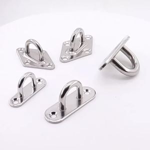1/2/4pc M5 M6 M8 M10 304Stainless Steel Ceiling Wall Mount Hook Heavy Duty Anchor Eye Plate For Boat Yoga Swing Hammocks