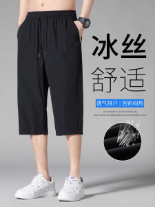 Ice Silk Mens Summer Thin Loose Casual Shorts Quick Dry Seven-Foot Pants Fashionable Brand Pure Color Versatile Youth Active