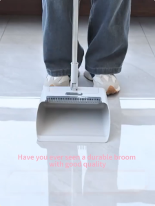 4 in1 All-in-One Broom & Dustpan Set Long Handle Easy Sweep Scrape & Collect Dust