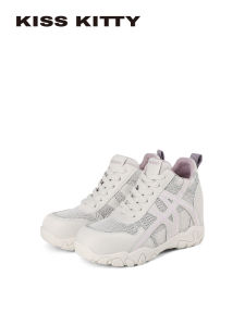 Womens High-Top Hidden Heel Lift Casual Sneakers