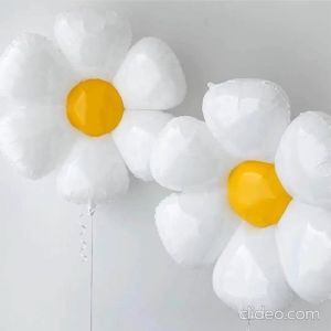 Balon Foil Karakter Bunga Matahari Daisy Smile Ukuran Super Jumbo Balon Ulang Tahun
