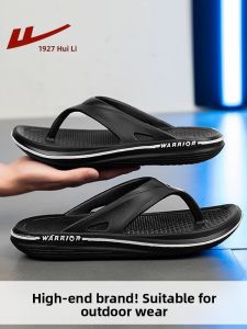 Warrior Mens Summer Thong Slippers Travel Outdoor Wear Thick Bottom Anti-Slip Super Soft Walking Feeling EVA Flat Heel Sandals