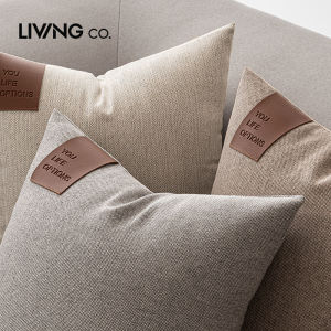 Cotton and Linen Pillow Sofa Living Room Accessible Luxury Nordic Cushion Bedroom Bed Back Cushion Minimalist Pure Color without Core Pillowcase