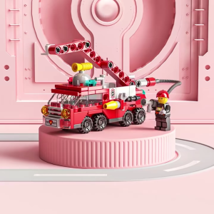 6IN1 Building Blocks City Fire Car Police Truck Engineering Crane Tank Helicopter Bricks Set Toys for Children Kids