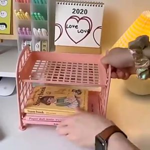 Rak Susun Mini 2 Tingkat Tempat Penyimpanan Kosmetik Bumbu Dapur Peralatan Kamar Mandi Multifungsi