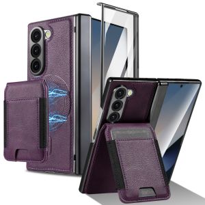 szhaiyu | Luxury Leather Multifunctional Magnetic Hinged Case For Samsung Z Fold 8 Ultra Fold 8 7 6 5 4 Case With Card Wallet Holder