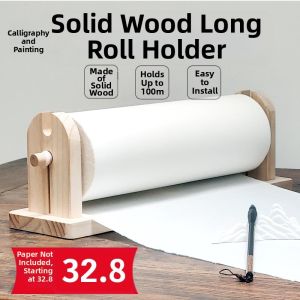 Calligraphy and Painting Long Scroll Paper Real Wood Storage Shelf