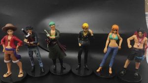 Bandai | 6pcs One Piece Anime Figures Luffy Zoro Ace Action Figure PVC Statue Model Desktop Ornament Collection Doll Kids Toys Gift