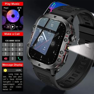 GPS Smart Watch Men Flashlight Watches Waterproof Outdoor Sports Tracker Bluetooth Calls Smartwatch For Android IOS