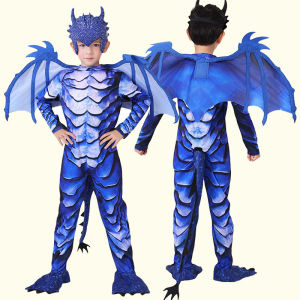 New Arrival Halloween Kids Dragon Costume Cosplay Sherbet Dragon Knight Cosplay Dinosaur Animal Performance Wear