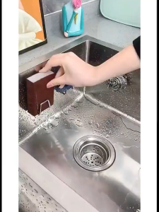 [Little B House] Adhesive Sponge Holder Stainless Steel Sink Caddy Kitchen Organize 水槽海绵架 Rak Span Sinki - KW103