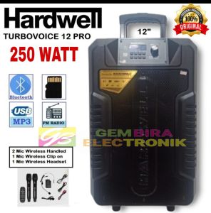 SPEAKER PORTABLE HARDWELL TURBOVOICE 12PRO 12 INCH BLUETOOTH ORIGINAL SOUND SYSTEM