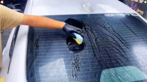 [2Pcs/4Pcs] Car Glass Oil Film Remover with Sponge - Windshield Cleaner Degreaser - Anti-Fog & Clear Vision
