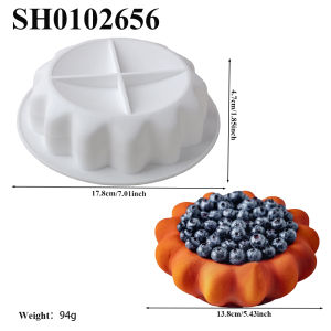 Single or 6 Cavity Flower Petal Tart Dessert Silicone Mold 6 inch Ruffled Mousse Cake Mold French Pastry Baking Mold