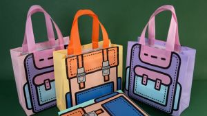 SK-T59 Tas Hampers Non Woven Anti Air Motif Tas Sekolah Lucu Uk. 22x22x9cm Goodie Bag Ulang Tahun