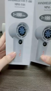 Portable Handheld Fan Strong Wind 199 Gear Wind Speed Mini Rechargeable Fan Electric Fan Digital Display Adjustable Mobile Usb Charging