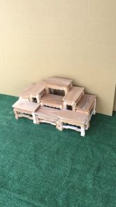 ตัวลูกโต๊ะหมู่บูชาไม้สัก 9 หน้า 4 ยังไม่ได้ทำสี ขนาด กว้าง 30 ซม. ยาว 60 ซม. สูง 26 ซม. ไม้สักแท้