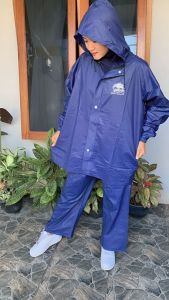 jas hujan garuda setelan celana warna navy