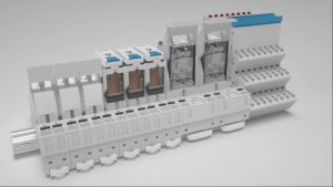 Rơle trung gian loại mỏng 41F 12VDC/24VDC có đèn LED tủ điều khiển robot PLC