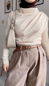 ORLO APRIL Atasan Knit Wanita Korean Top Baju Knit Wanita Lengan Panjang Basic Long Sleeve Korean style Kekinian / Blouse April